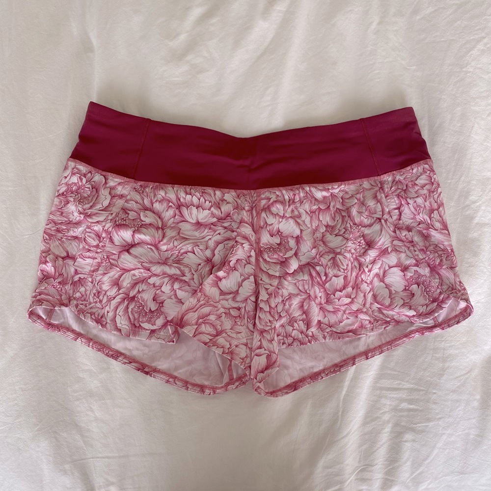Lululemon Speed Up Shorts Pink Floral